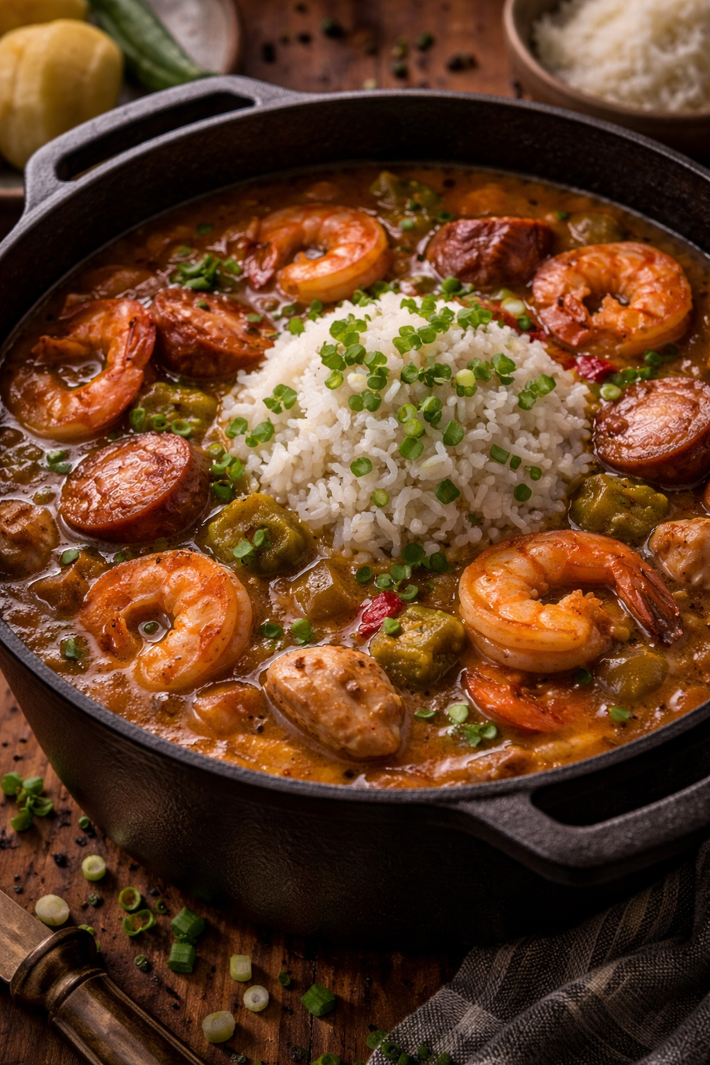 濃厚なガンボのクローズアップ