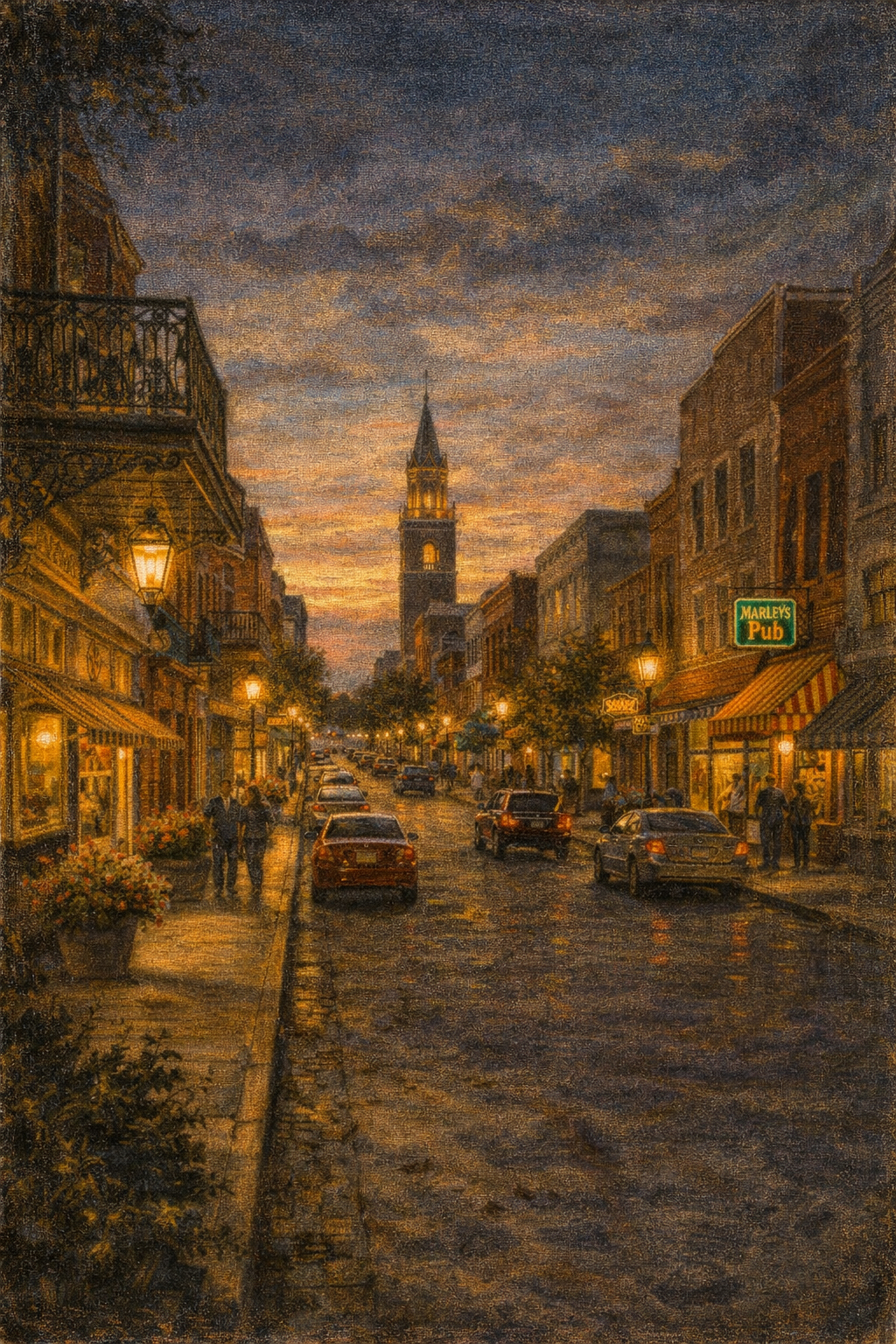 南ルイジアナの都市の夕景を思わせる情景